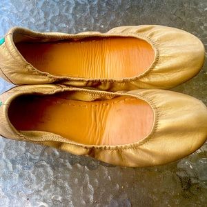 Metallic gold Tieks size 10
